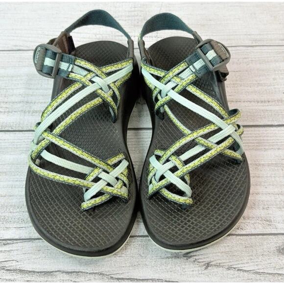 Chaco Women’s Z/X3 Sport Sandals Triple Strap Toe Loop Blue Green Size 7 - Picture 5 of 6
